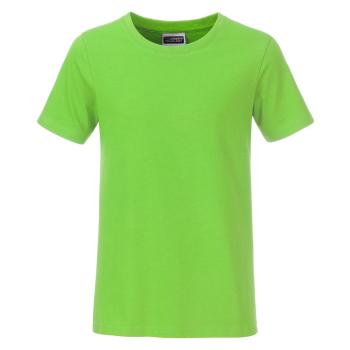 James & Nicholson Klasické chlapčenské tričko z biobavlny 8008B - Limetkovo zelená | S