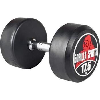 Gorilla Sports Jednoručné činky červeno/biele, 2 x 17,5 kg