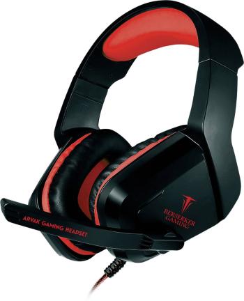 Berserker Gaming AVRAK herný headset jack 3,5 mm káblový cez uši čierna, červená stereo
