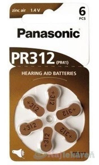 Panasonic baterie do naslouchadel 6ks PR312(PR41)