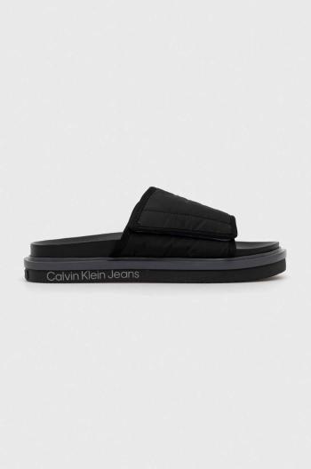 Šľapky Calvin Klein Jeans SANDAL SOFTNY pánske, čierna farba, YM0YM00644