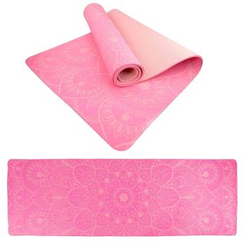 Podložka LIFEFIT® YOGA MAT MANDALA DUO, 183x58x0,6cm, růžová