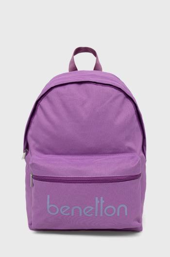 Detský ruksak United Colors of Benetton fialová farba, veľký, vzorovaný