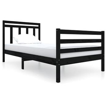 Rám postele čierny masívne drevo 100 × 200 cm, 3100648