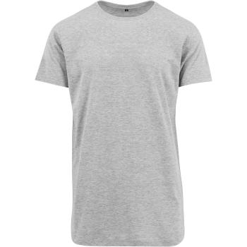 Build Your Brand Pánske predĺžené tričko - Šedý melír | L