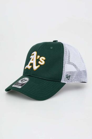 Šiltovka 47 brand MLB Oakland Athletics zelená farba, s nášivkou, B-BRANS18CTP-DG