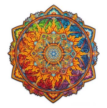 UNIDRAGON Drevené puzzle mandala nascent sun veľkosť M