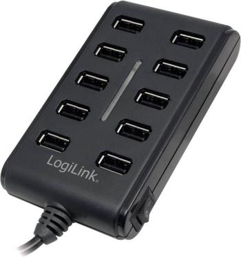 LogiLink UA0125 10 portů USB 2.0 hub  čierna