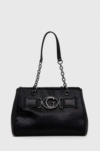Kožená kabelka Guess čierna farba