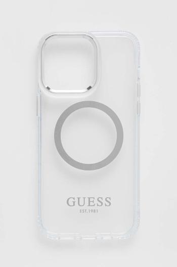 Puzdro na mobil Guess iPhone 14 Pro Max 6,7" strieborná farba