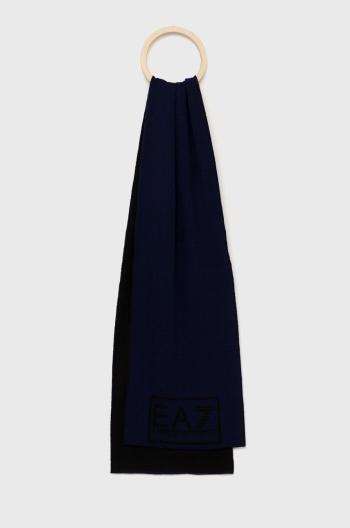 Šál EA7 Emporio Armani pánsky, tmavomodrá farba, jednofarebný