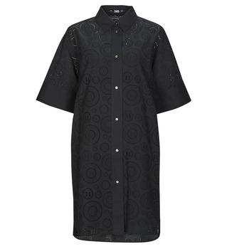 Karl Lagerfeld  Krátke šaty BRODERIE ANGLAISE SHIRTDRESS  Čierna