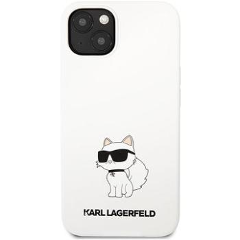 Karl Lagerfeld Liquid Silicone Choupette NFT Zadný Kryt pre iPhone 13 White (KLHCP13MSNCHBCH)