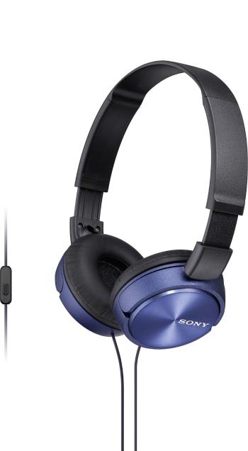 Sony MDR-ZX310AP   slúchadlá On Ear na ušiach Headset, zložiteľná modrá