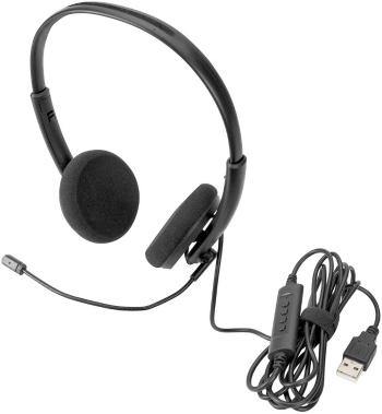 Digitus DA-12203 headset s USB káblový na ušiach čierna