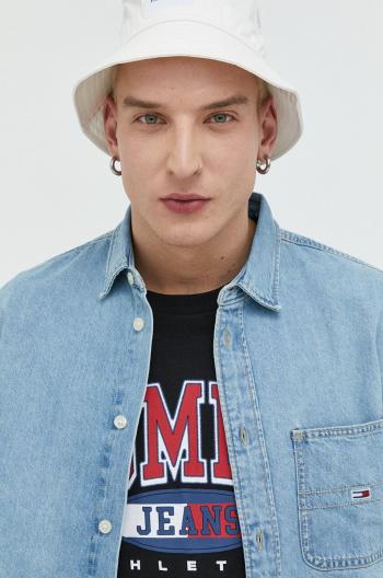 Rifľová košeľa Tommy Jeans pánska, regular, s klasickým golierom