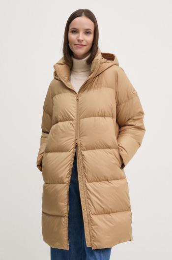 Páperová bunda Tommy Hilfiger dámska, béžová farba, zimná, WW0WW43583