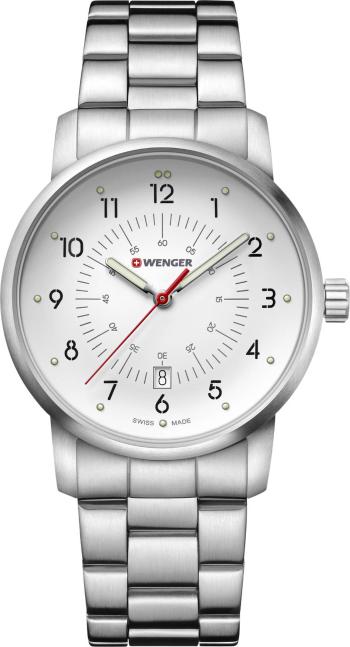 Wenger Quartz náramkové hodinky 01.1641.114 (Ø x v) 42 mm x 9.45 mm strieborná Materiál puzdra=nerezová ocel Materiál re