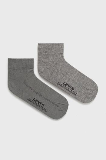 Ponožky Levi's (2-pak) pánske, šedá farba