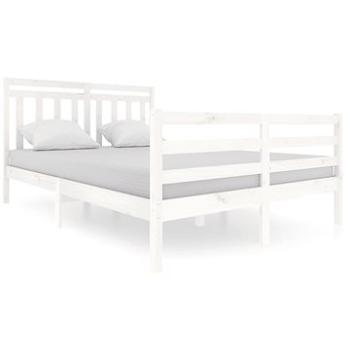 Rám postele biely masívne drevo 140 × 200 cm, 3100655