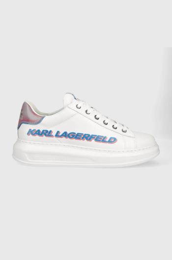 Kožené tenisky Karl Lagerfeld Kapri Mens biela farba