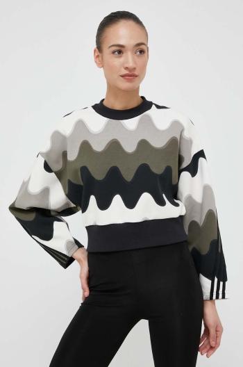 Mikina adidas Performance MARIMEKKO dámska, zelená farba, vzorovaná