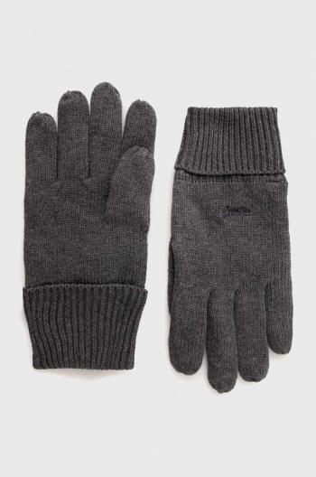 Bavlnené rukavice Superdry pánske, šedá farba