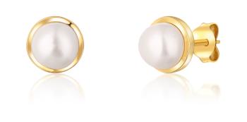 JwL Luxury Pearls Pozlátené náušnice s riečnou perlou JL0735