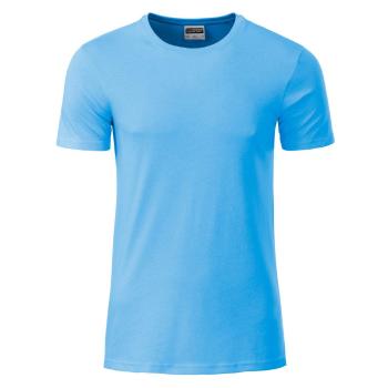 James & Nicholson Klasické pánske tričko z biobavlny 8008 - Nebesky modrá | M