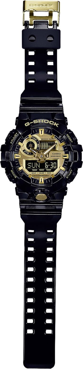 Casio Quartz náramkové hodinky GA-710GB-1AER (d x š x v) 57.5 x 53.4 x 18.4 mm čierna Materiál puzdra=Rezinát  Materiál