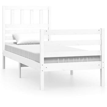 Rám postele biely masívne drevo 100 × 200 cm, 3101079
