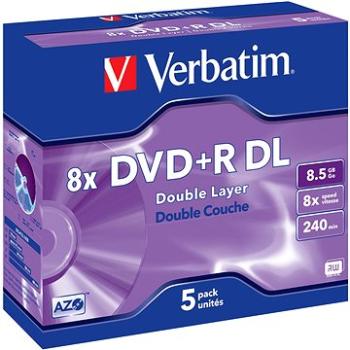 Verbatim DVD+R 8×, Dual Layer 5 ks v krabičke (43541)