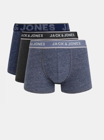 Sada troch boxeriek v modrej a šedej farbe Jack & Jones Denim