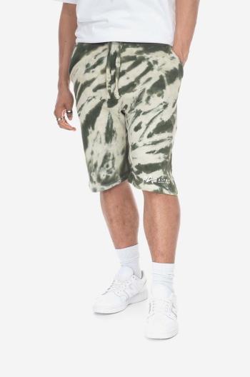 Šortky Alpha Industries Tie Dye 106361.142-green, pánske, zelená farba