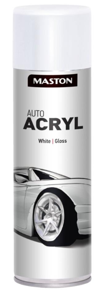 MASTON AutoACRYL - Akrylová farba na kovové diely (biela lesklá, 0,5 L)