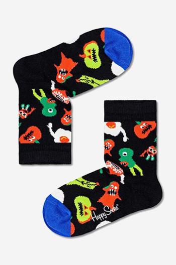 Detské ponožky Happy Socks Halloween Monsters čierna farba, KHAP01-9300