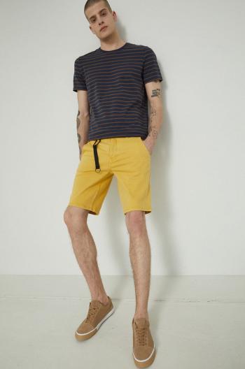 Rifľové krátke nohavice Medicine pánske, žltá farba,