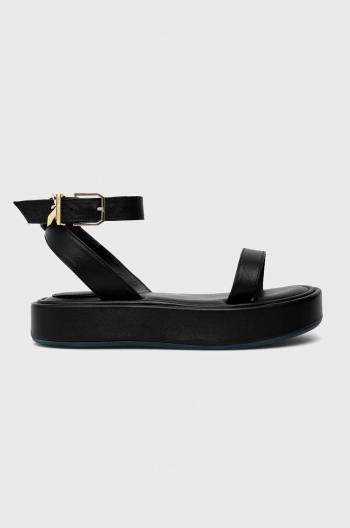 Kožené sandále Patrizia Pepe dámske, čierna farba, na platforme, 8X0055 L026 K103