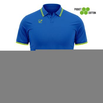 POLO COTONE PIQUET ACTION AZZURRO/GIALLO FLUO Tg. S