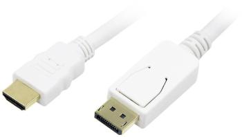 LogiLink DisplayPort / HDMI káblový adaptér #####DisplayPort Stecker, #####HDMI-A Stecker 2.00 m biela CV0055 pozlátené