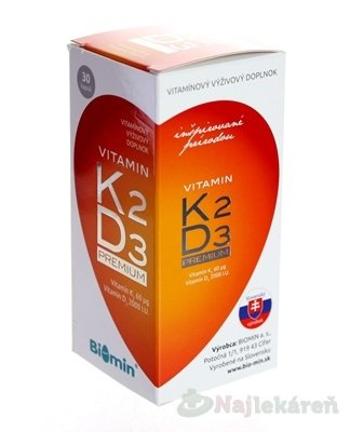 BIOMIN VITAMIN K2 D3 PREMIUM 2000 I.U. 30 ks