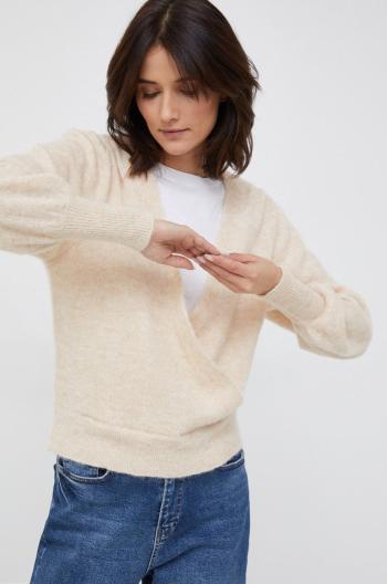 Vlnený sveter Y.A.S dámsky, béžová farba, tenký,
