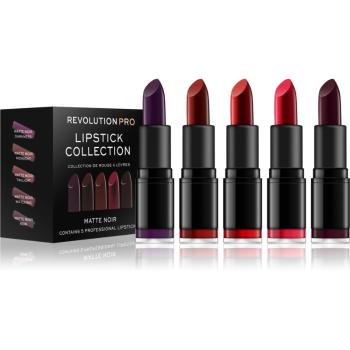 Revolution PRO Lipstick Collection sada rúžov 5 ks odtieň Matte Noir 5 ks