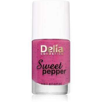 Delia Cosmetics Sweet Pepper Black Particles lak na nechty odtieň 08 Berry 11 ml