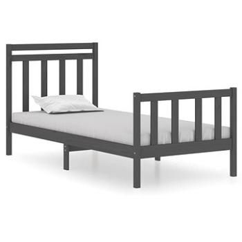 Rám postele sivý masívne drevo 90 × 190 cm Single, 3105347