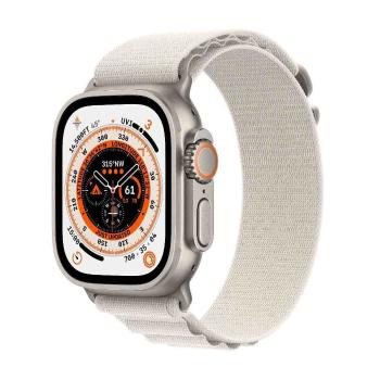 APPLE Watch Ultra GPS + Cellular, 49mm Titanium Case with Starlight Alpine Loop - Medium