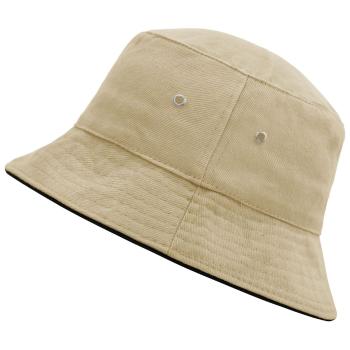 Myrtle Beach Bavlnený klobúk MB012 - Khaki / čierna | S/M