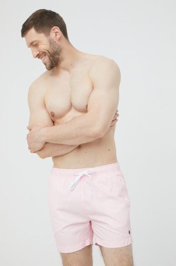 Plavkové šortky Superdry ružová farba