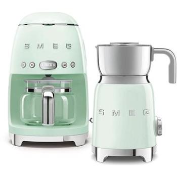 Překapávač SMEG 50s Retro Style 1,4l 10 cup pastelově zelený + Šlehač mléka SMEG 50s Retro Style 0