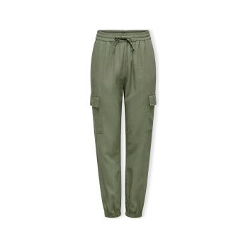 Only  Noos Caro Pull Up Trousers - Oil Green  Nohavice Zelená